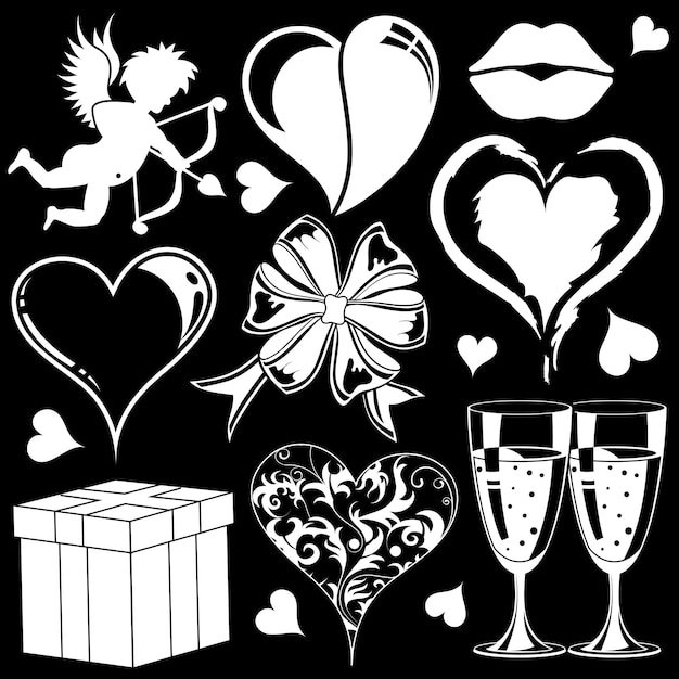 Premium Vector Valentines Day Collection With Hearts Element For Design Vector Illustration 