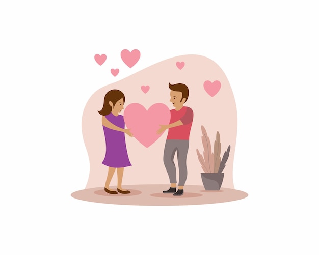 Premium Vector | Valentines day couple flat design illustration