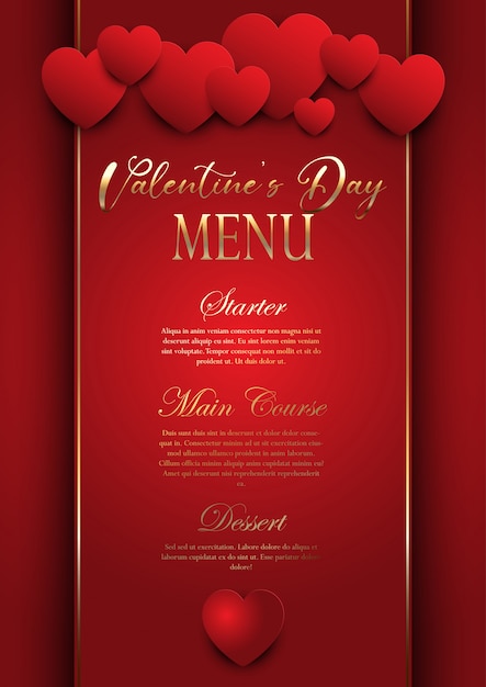 Free Vector | Valentines day elegant menu design