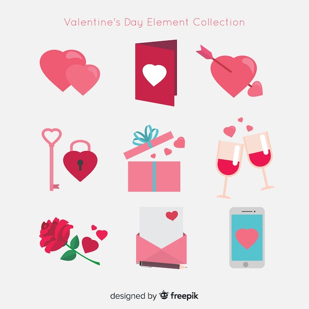 Free Vector | Valentines day element collection