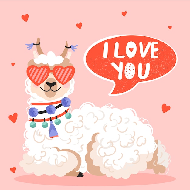 alpaca valentines day design