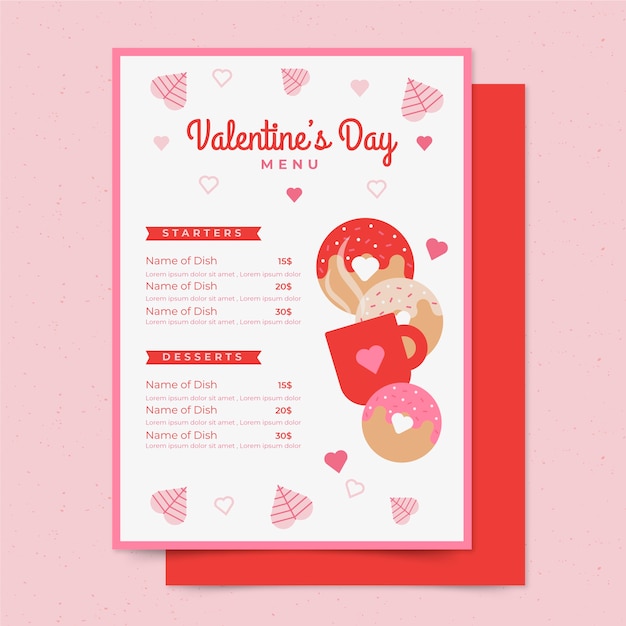 Valentine's Day Menu Template from image.freepik.com