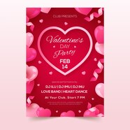 Free Vector Valentines Day Party Flyer Template