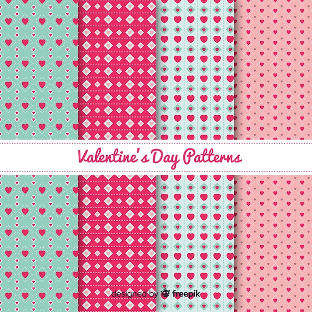 Free Vector Valentines day pattern collection