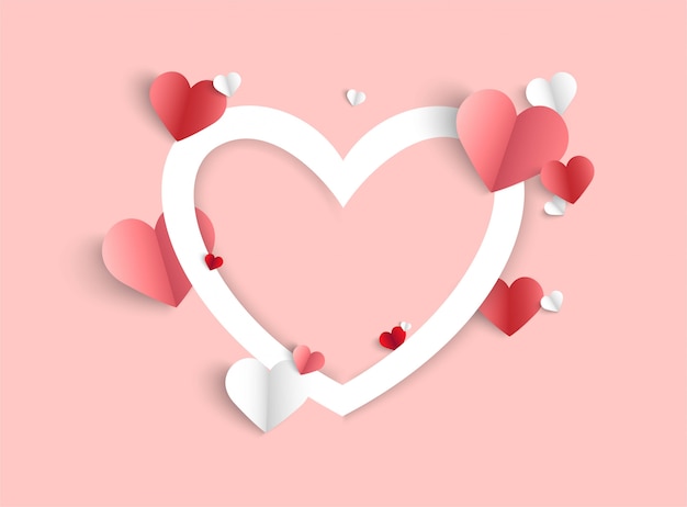 Premium Vector Valentines Day Pink Background With Heart Shape