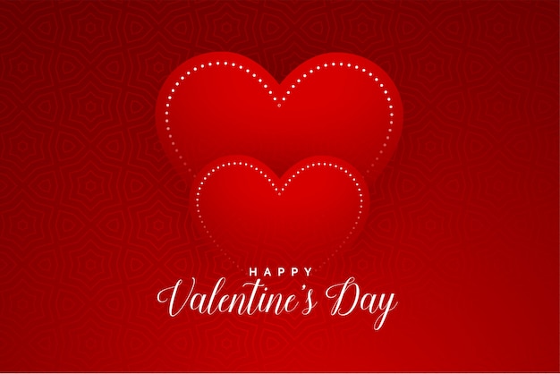 Valentines day red hearts clean greeting card design Vector | Free Download