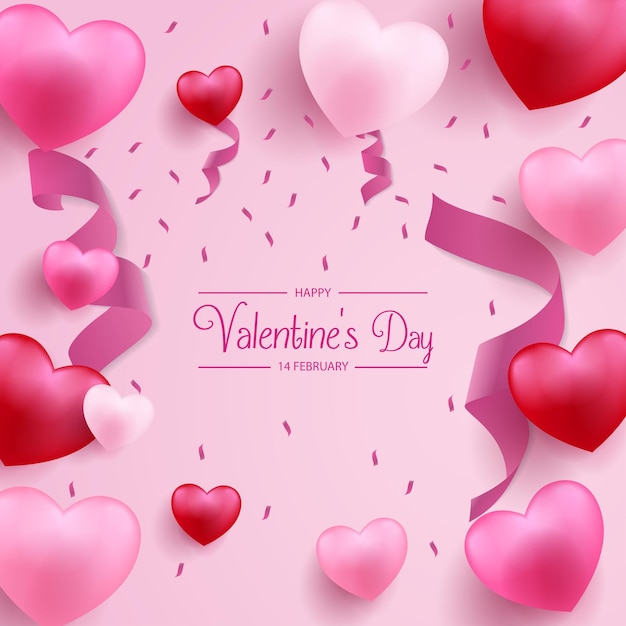 Premium Vector | Valentines day social media post or background template