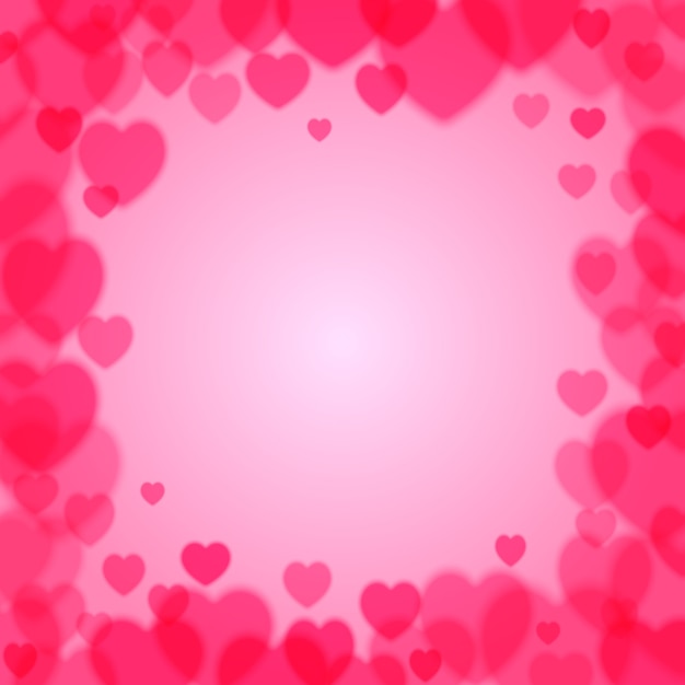 Download Valentines day square frame with scattered bokeh hearts ...