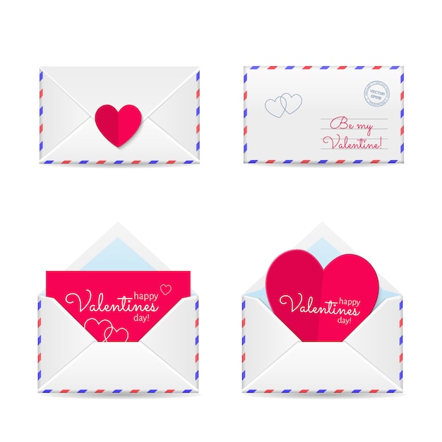 Premium Vector Valentines Envelopes