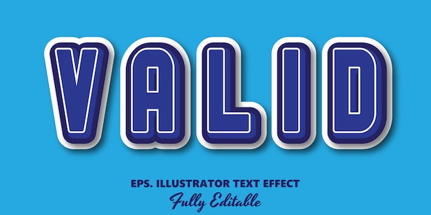 Premium Vector | Valid editable text effect