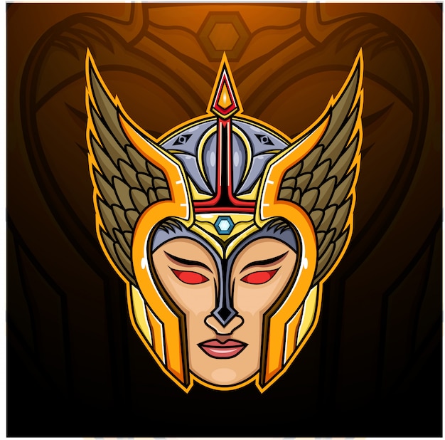 Valkyrie head illustration | Premium Vector