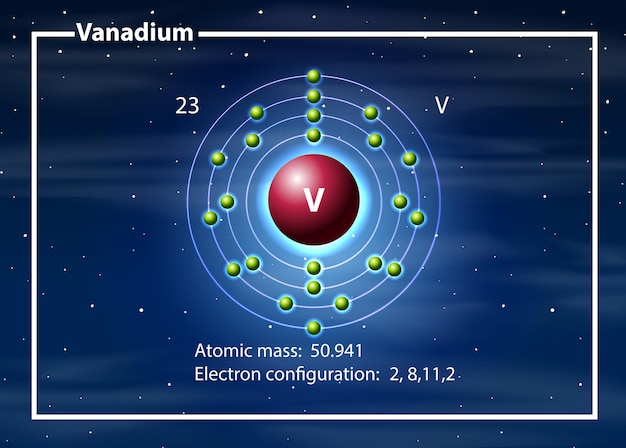 Free Vector | Vanadium atomic mass diagram