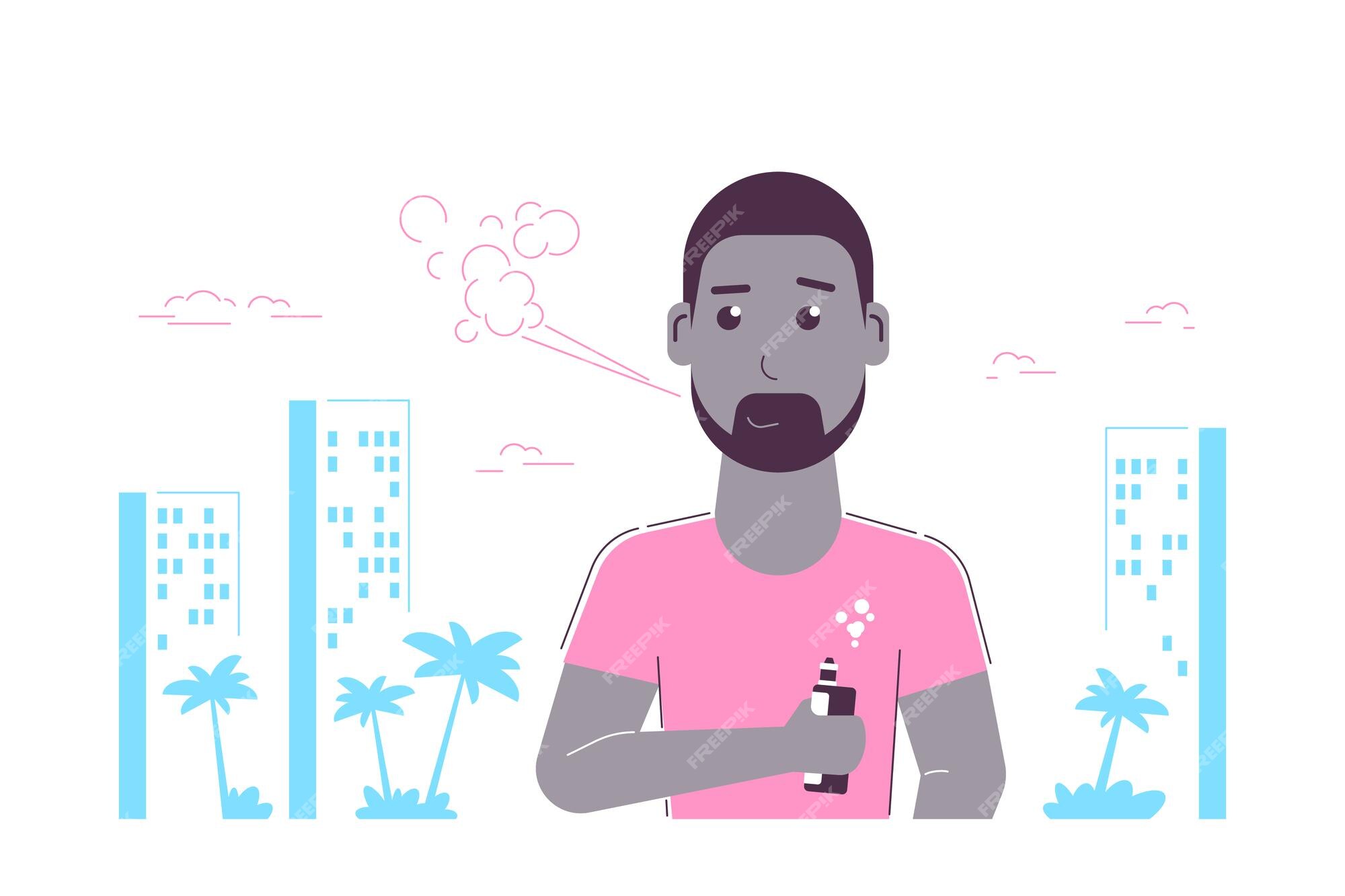 premium-vector-vaping-activity-concept-african-american-male