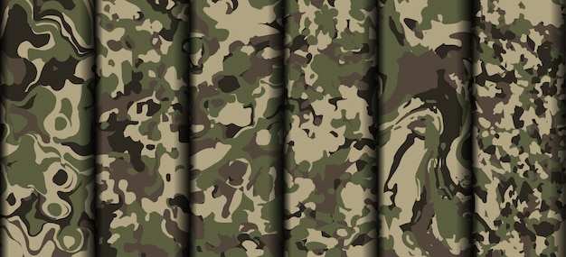 Variety army camouflage clothing pattern vector Premium Vector