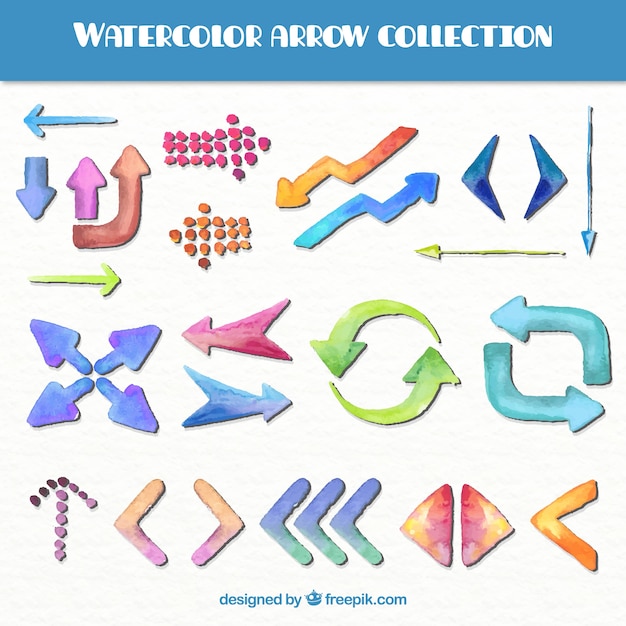 Download Free Vector | Variety of arrows in watercolor effect