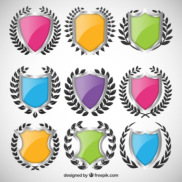 Download Free Variety Of Colored Shields Free Vector Use our free logo maker to create a logo and build your brand. Put your logo on business cards, promotional products, or your website for brand visibility.
