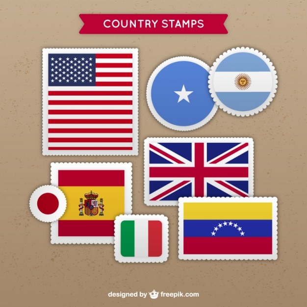 free-vector-variety-of-country-stamps
