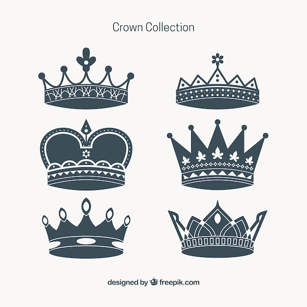 Free Vector Variety Of Decorative Crowns In Flat Design