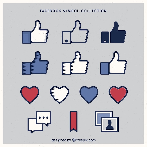 Variety Of Facebook Icons Free Vector