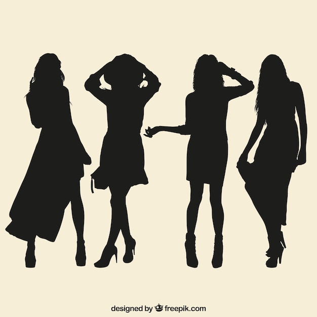 Download Variety of female silhouettes | Free Vector
