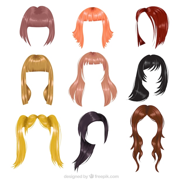 Free Vector | Variety of hairstyles