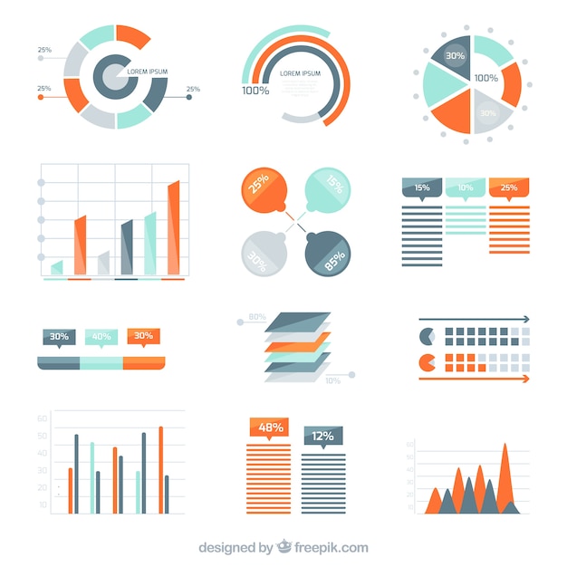 Free Vector | Variety of infographic diagrams