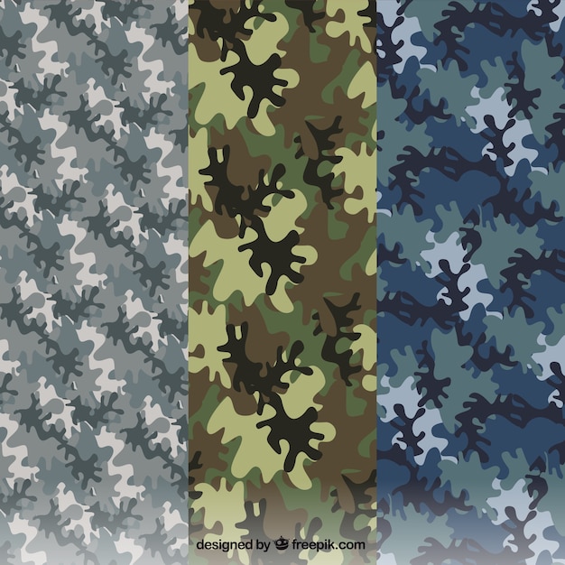 Premium Vector | Variety of military patterns