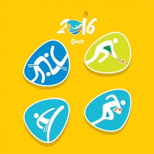 Variety of abstract olympic sports icons - Stock Image - Everypixel