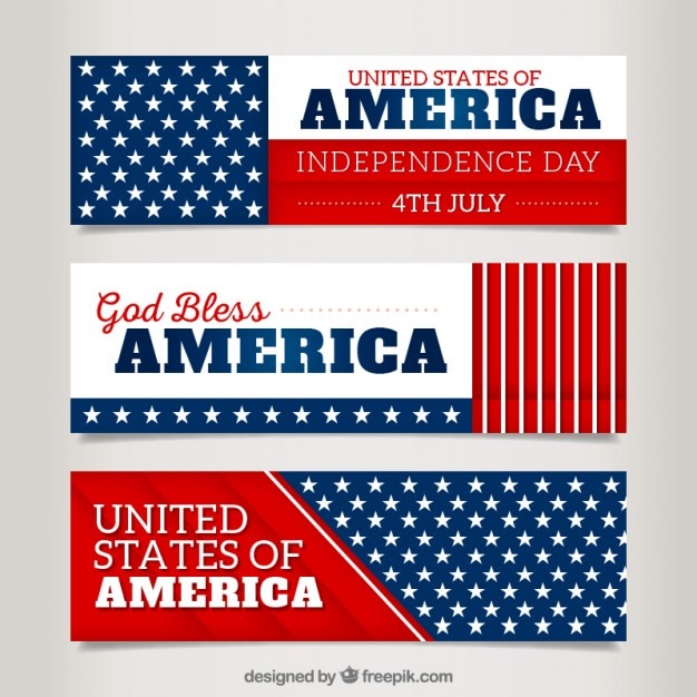 Variety of american banners Vector | Premium Download