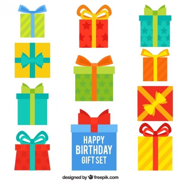 Download Variety of birthday gifts Vector | Free Download