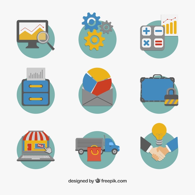Variety of business icons