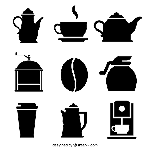 Variety of coffee icons Vector | Free Download