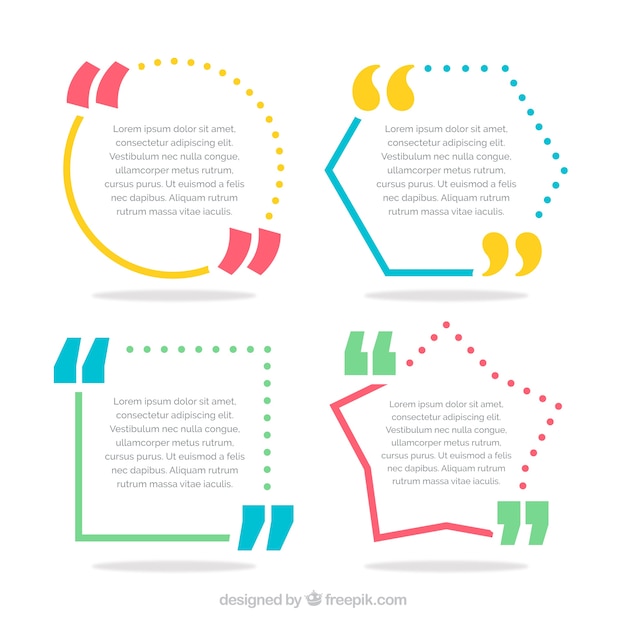 Variety of colorful frames for quotes Vector | Free Download