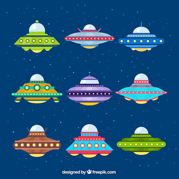 Variety of colorful ufo