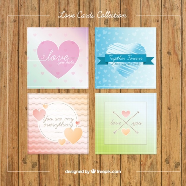 Variety of cute love cards