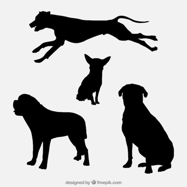 Variety of dog silhouettes