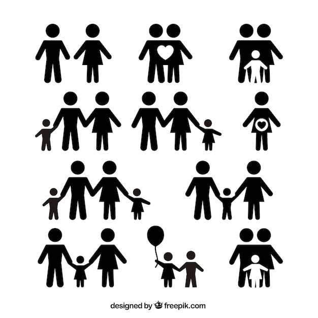 Download Variety of family icons Vector | Free Download