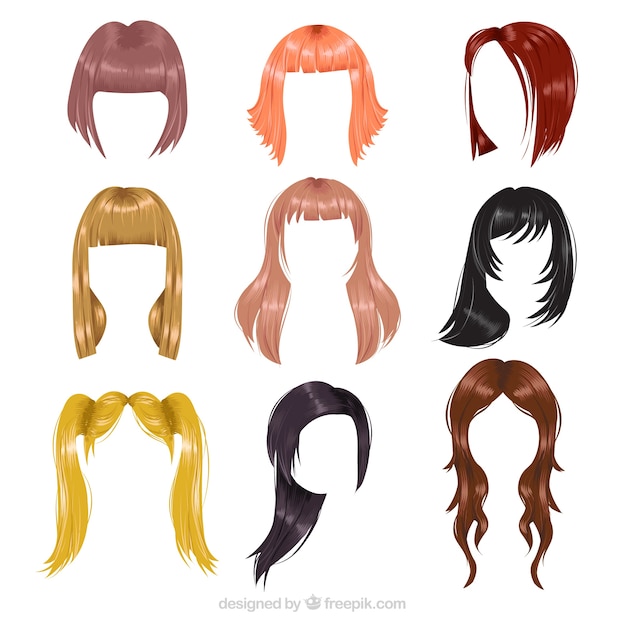 Variety of hairstyles
