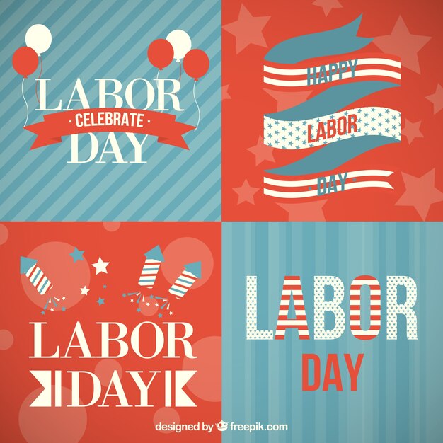 Variety of labor day cards