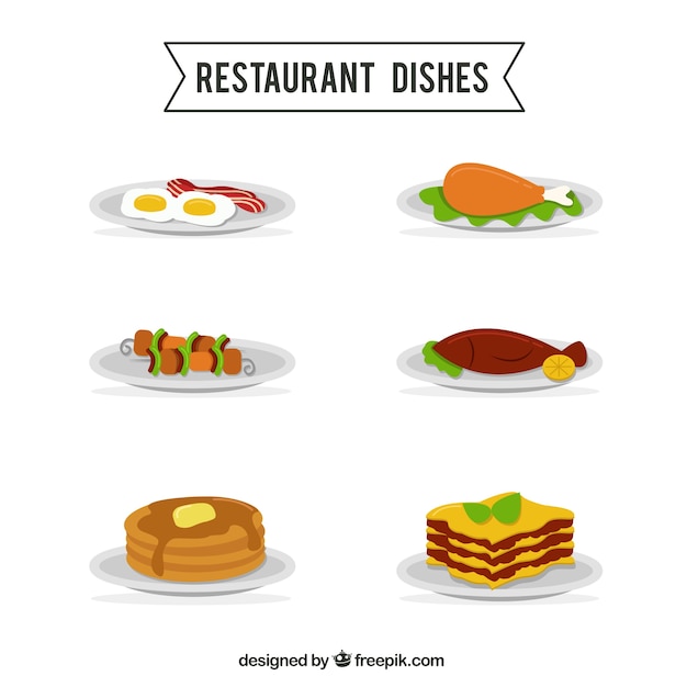 Variety of restaurant dishes