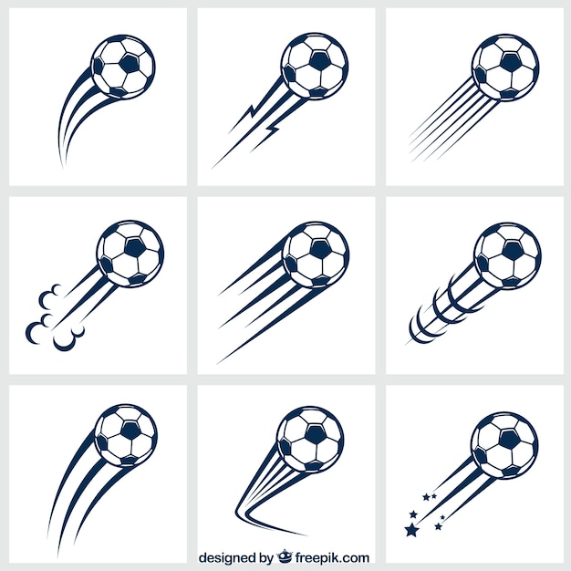 Variety of soccer balls