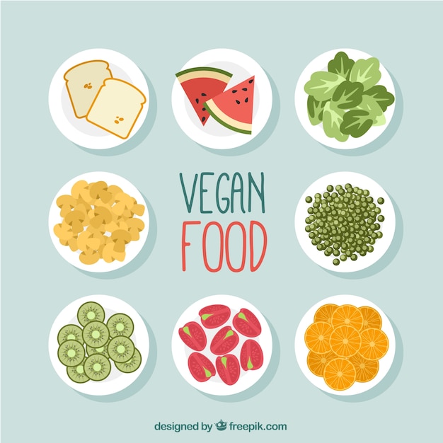 Variety of vegan food dishes