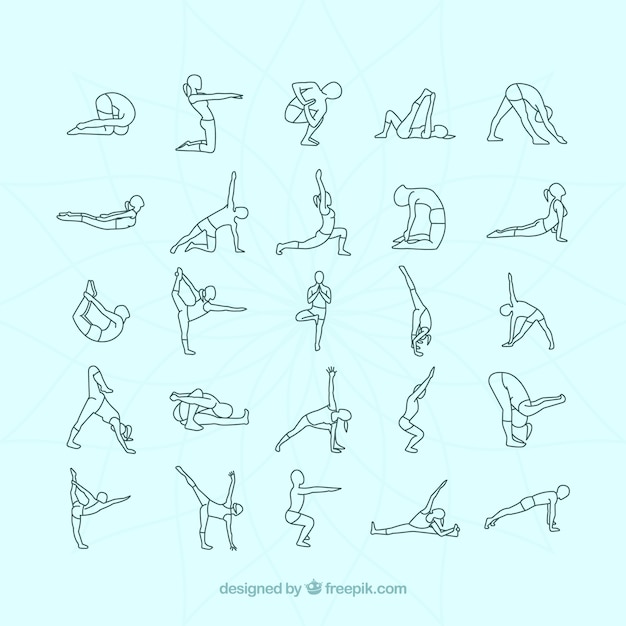 Variety of yoga postures