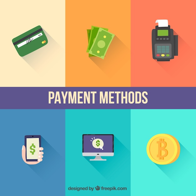 Variety of payment methods with flat design | Free Vector