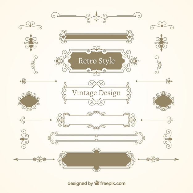 Download Premium Vector | Variety of retro ornaments