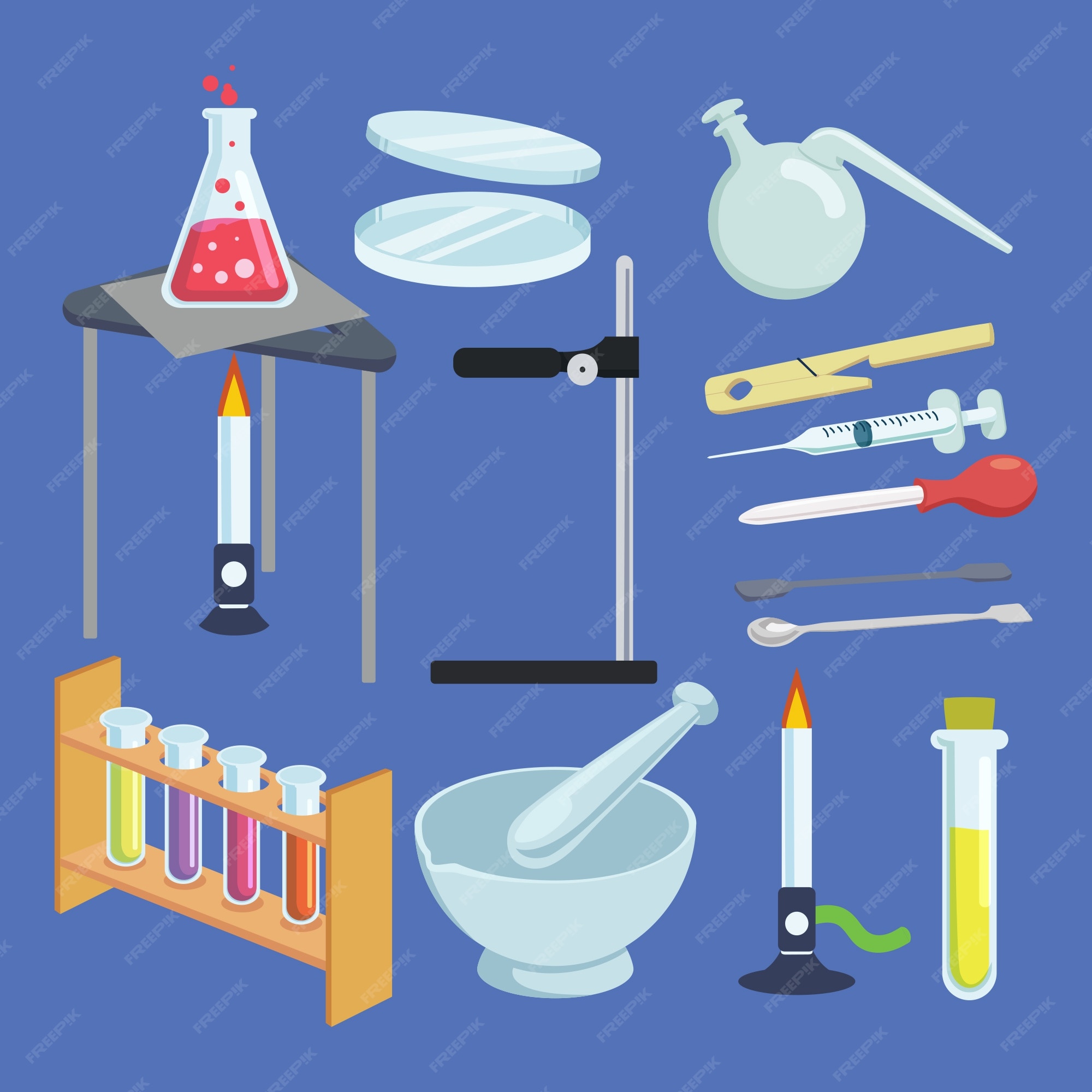 Free Vector | Variety of science labs elementary elements