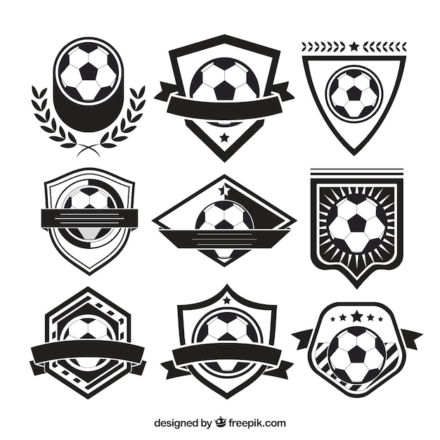 Variety of soccer badges Vector | Free Download