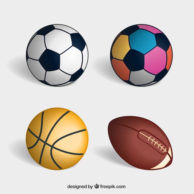 Variety of sport balls Vector | Free Download