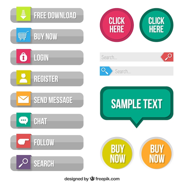 Premium Vector | Variety of text buttons