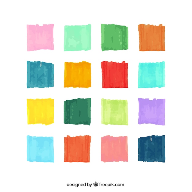 Download Free Vector | Variety of watercolor brush strokes